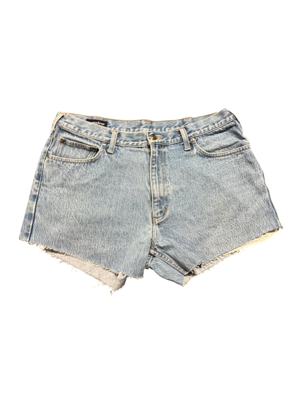 Lands’ End Women’s Size 36 Light Wash Denim Cutoff Shorts Raw Hem High Rise